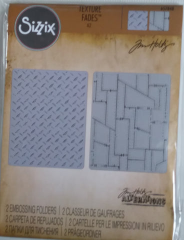 Sizzix Embossing Folders - Texture Fades - Diamond & Riveted Metal Set