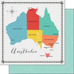 Scrapbook Customs 12x12 Paper - Australia Memories Map