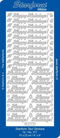 Ecstasy Crafts Inc. - Peel-off Stickers - Happy Holidays Silver
