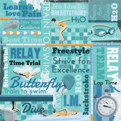 Karen Foster 12x12 Paper - Swimming Collage