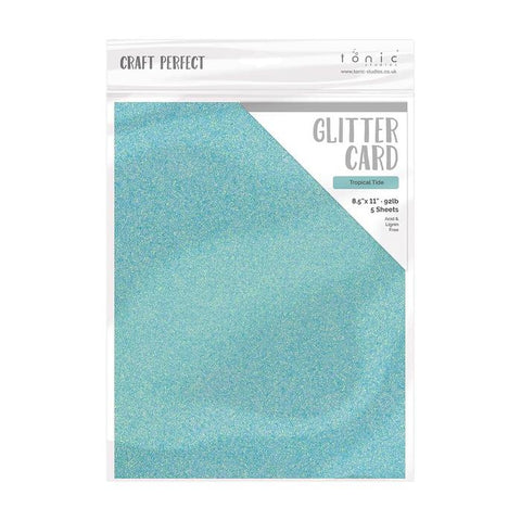 Tonic Craft Perfect 8.5 x 11" Glitter Card - Tropical Tide