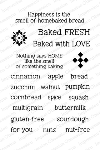 Impression Obsession Clear Stamps - Baked Fresh Sayings