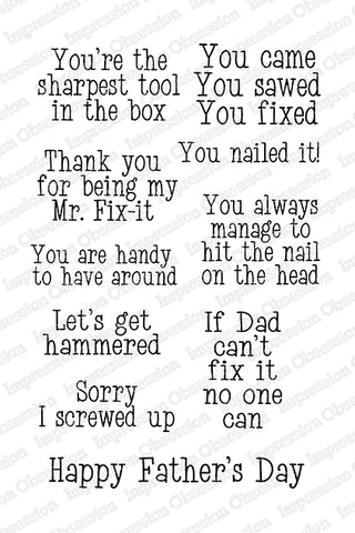 Impression Obsession Clear Stamps - Mr Fix It