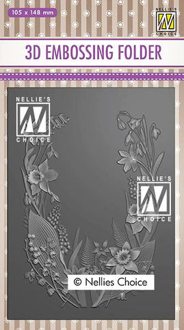 Ecstasy [Nellie's Choice] 3D Embossing Folder - Flower Frame