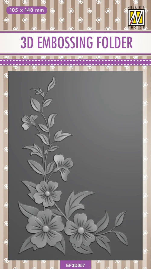Ecstasy [Nellie's Choice] 3D Embossing Folder - Flower Corner 2