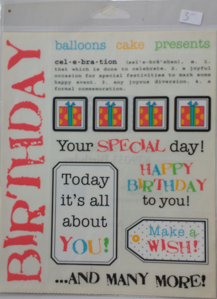 SRM Stickers - Say It With Stickers - Birthday