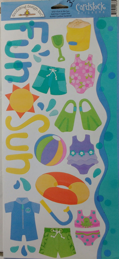 Doodlebug Design  Cardstock  Stickers - Fun In The Sun