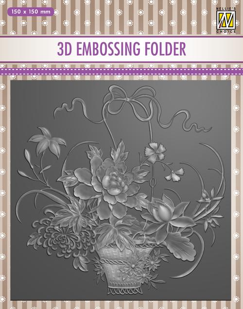 Ecstasy [Nellie's Choice] 3D Embossing Folder - Flower Bouquet