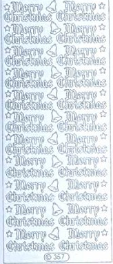 Starform Peel Offs -  Merry Christmas Saying With Stars and Bells ....Gold
