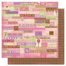 BoBunny 12x12 paper - [Collection] Smoochable - Words