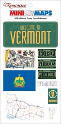 Reminisce Self-Adhesive Mini Maps - Vermont