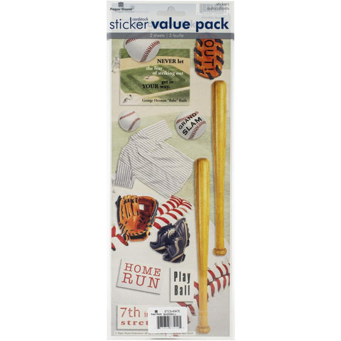 Paper House Value Cardstock Stickers - Baseball