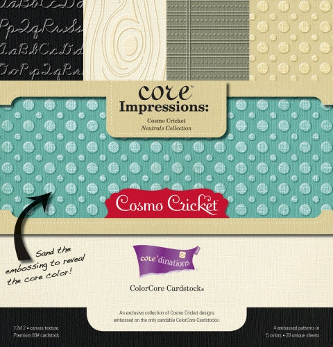 Cosmo Cricket Core'dinations ColorCore Cardstock - Neutrals Collection