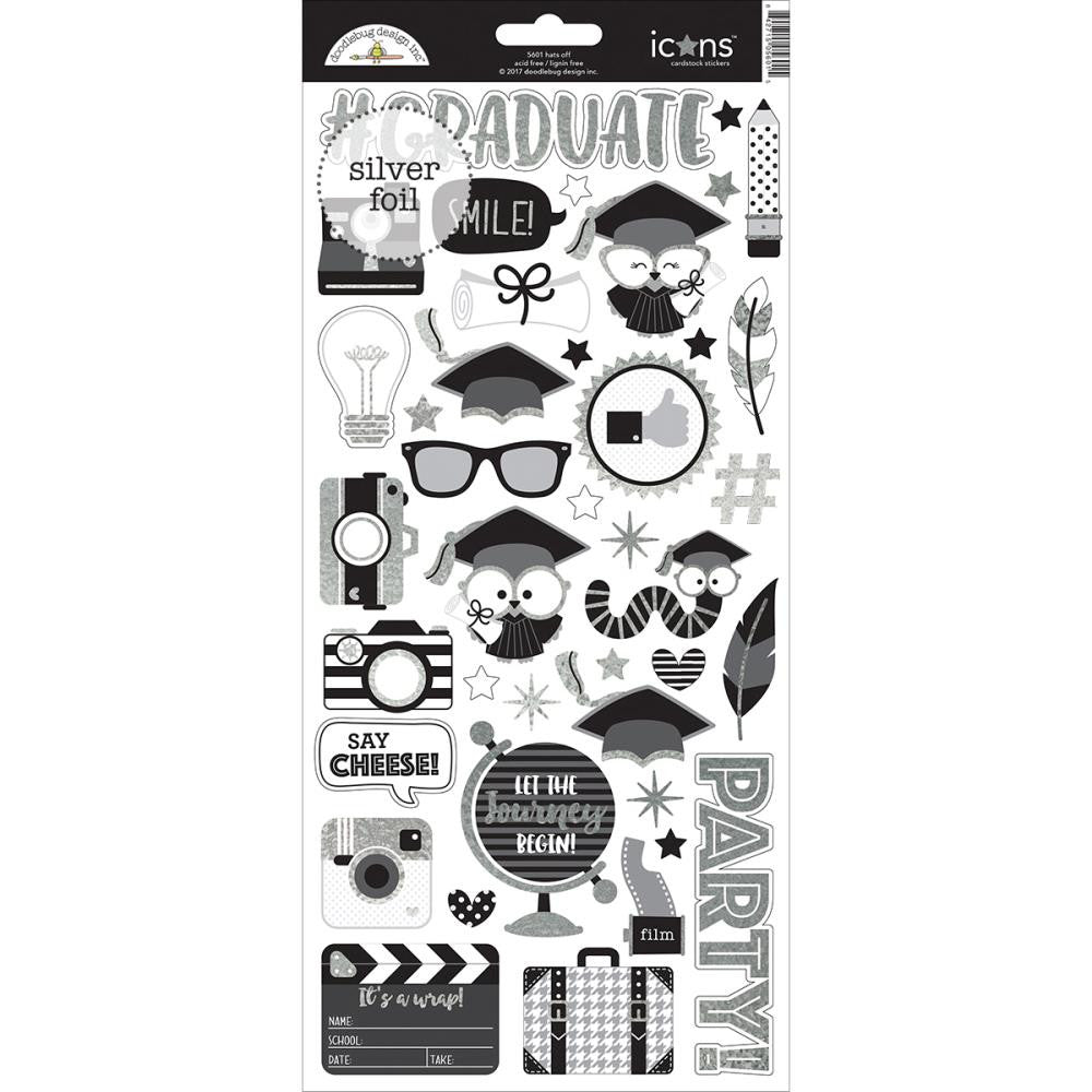 Doodlebug Design  Cardstock  Stickers - Hats Off!