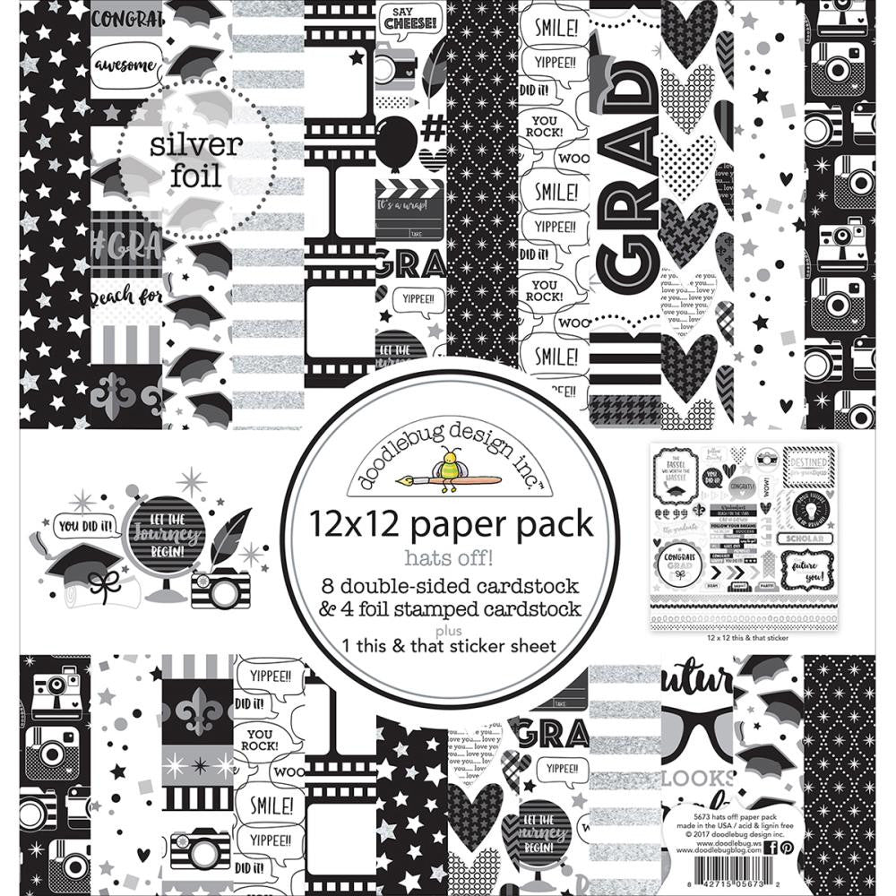 Doodlebug Design 12x12 Paper - [Collection] - Hats Off!
