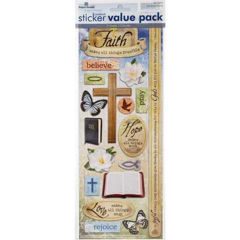 Paper House Value Cardstock Stickers - Live By Faith