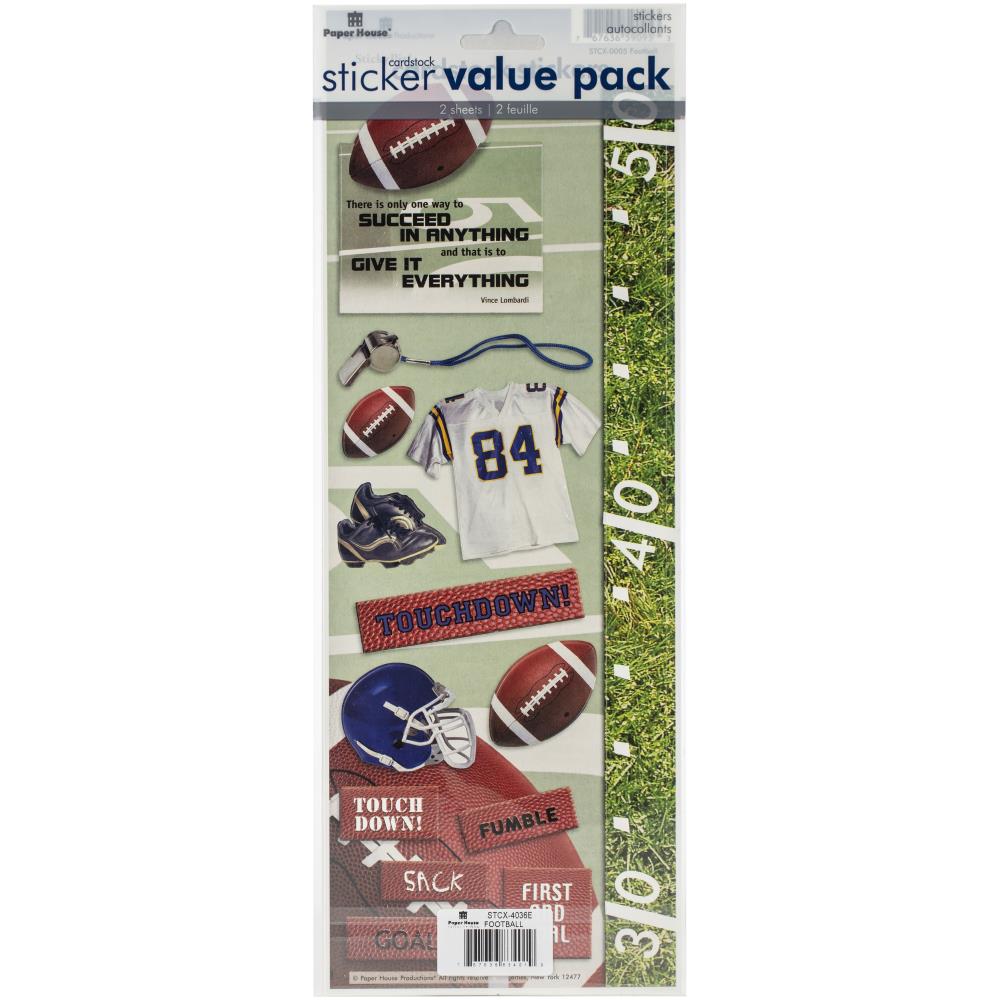 Paper House Value Cardstock Stickers - Football