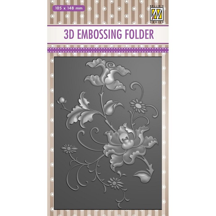 Ecstasy [Nellie's Choice] 3D Embossing Folder - Exotic Flower