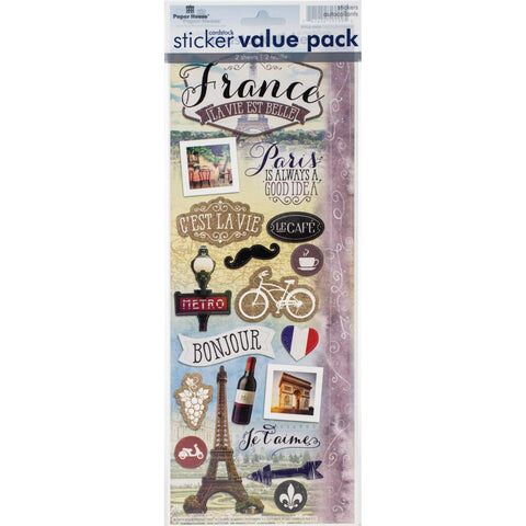 Paper House Value Cardstock Stickers - France