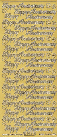 Ecstasy Crafts Inc. - Peel-off Stickers - Happy Anniversary Gold