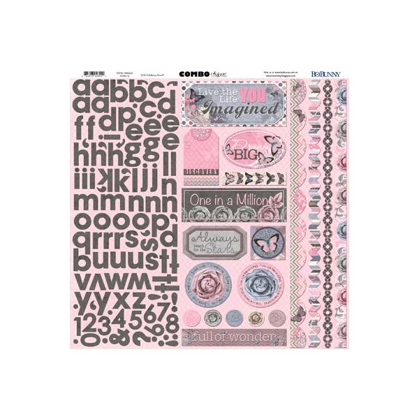Bo Bunny Cardstock Combo Stickers  - Isabella