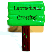 EyeLet OutLet - Leprechaun Crossing Sign Brads
