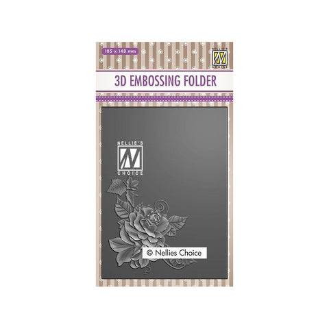 Ecstasy [Nellie's Choice] 3D Embossing Folder - Rose Corner 2