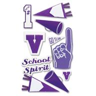 EK Success Jolee's Boutique - Dimensional Stickers - Pep Rally - Purple School Spirit