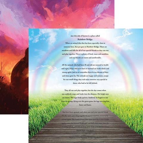 Reminisce Paper 12x12 - [Collection] - Pawprints On My Heart - Rainbow Bridge