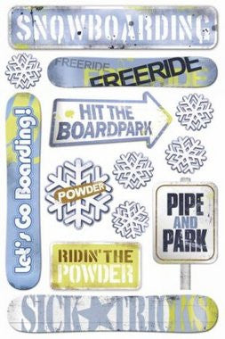 Karen Foster Cardstock Stickers - Snowboarding