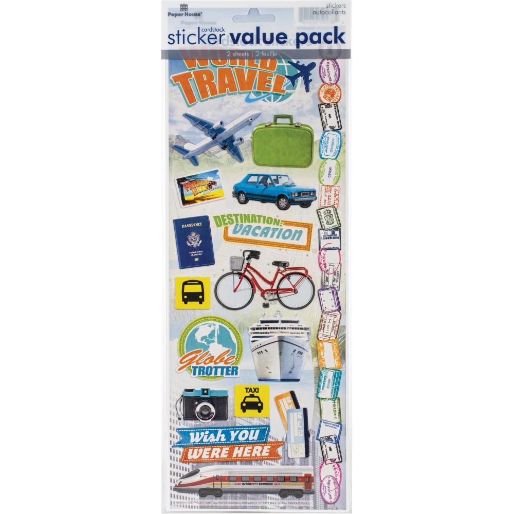Paper House Value Cardstock Stickers - Travel