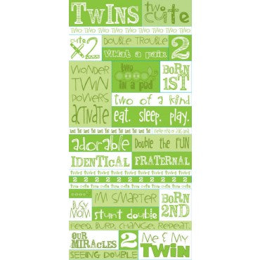 Reminisce Cardstock Die Cut Stickers - Signature Series [Collection] - Twins