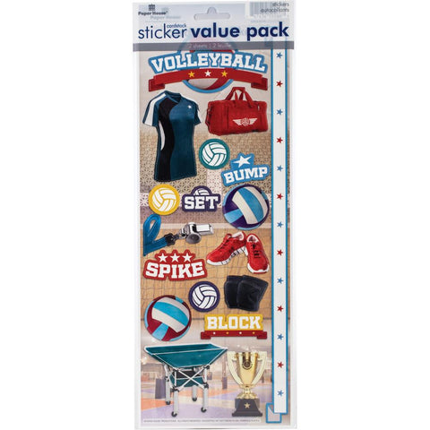 Paper House Value Cardstock Stickers - Volleyball